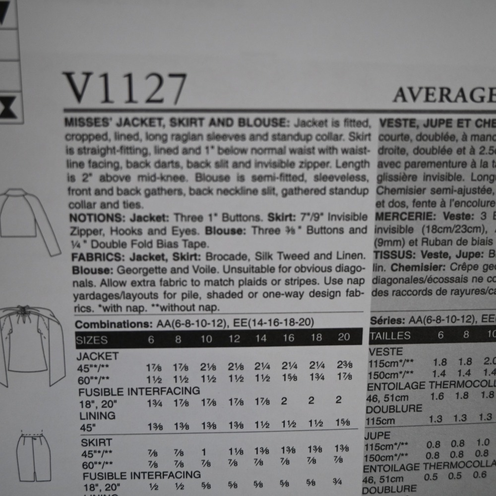 Platinum Vogue 1127 Sewing Pattern Misses 14-20 Uncut Factory Folded - Picture 4 of 6